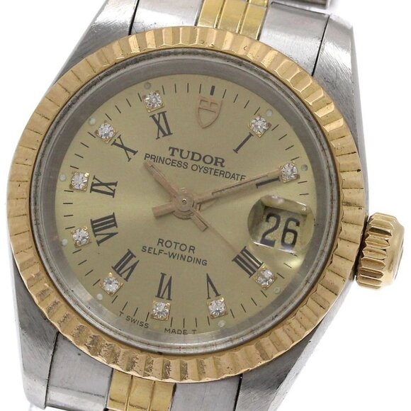 TUDOR Princess Oyster Date  YG bezel Cal.2671 Automatic Ladies Watch_863473 - Picture 1 of 9
